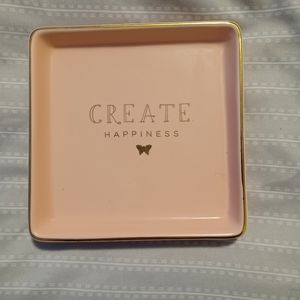 Pink Glass Jewlery Dish